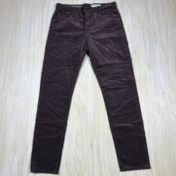 AG Adriano Goldschmied The High Rise Stevie Ankle Slim Straight Velvet Jeans 29 - Picture 1 of 14